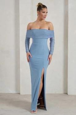 On Your Mind | Powder Blue Mesh Long Sleeve Maxi Dress 11 On Your Mind | Powder Blue Mesh Long Sleeve Maxi Dress -Dress Shop CC HR CL126435 OnYourMindPowderBlueMeshLongSleeveMaxiDress0