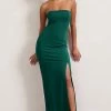 Belle Of The Ball | Bottle Green Bandeau Maxi Dress With Split Hem 2 Belle Of The Ball | Bottle Green Bandeau Maxi Dress With Split Hem -Dress Shop CC WB CL127995047 BelleofTheBallBottleGreenBandeauMaxiDressWithSplitHem7