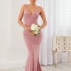 Lucky Number | Blush Pink Cross Back Fishtail Maxi Dress -Dress Shop CL124605 26606
