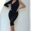 Refine | Black One Shoulder Midi Dress -Dress Shop CL125511 Black One Shoulder Lond Sleeve Bodycon Midi Dress 4 9e7635c1 d683 4cda aed9 ba05982733de