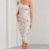 Late Night | Rose Floral Print Ruched One Shoulder Midi Dress 1 Late Night | Rose Floral Print Ruched One Shoulder Midi Dress -Dress Shop WB BR CL126680147 LateNightRoseFloralPrintRuchedOneShoulderMidiDress2