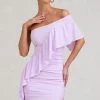 Parfait | Lilac Asymmetric Ruched Mini Dress With Statement Ruffles 2 Parfait | Lilac Asymmetric Ruched Mini Dress With Statement Ruffles -Dress Shop WB BR CL128445098 ParfaitLilacAsymmetricRuchedMidiDressWithStatementRuffles4