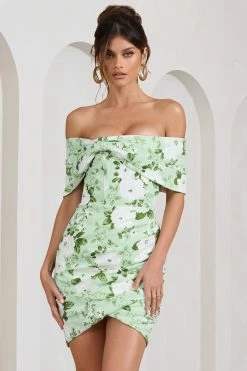Snowdrop | White & Green Floral Print Wrap Mini Dress 10 Snowdrop | White & Green Floral Print Wrap Mini Dress -Dress Shop WB BR CL128625153 SnowDropWhite GreenFloralPrint0