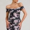 Thorn | Black Floral Bardot Bodycon Mini Dress 2 Thorn | Black Floral Bardot Bodycon Mini Dress -Dress Shop WB BR CL128692130 ThornBlackFloralBardotBodyconMiniDress1