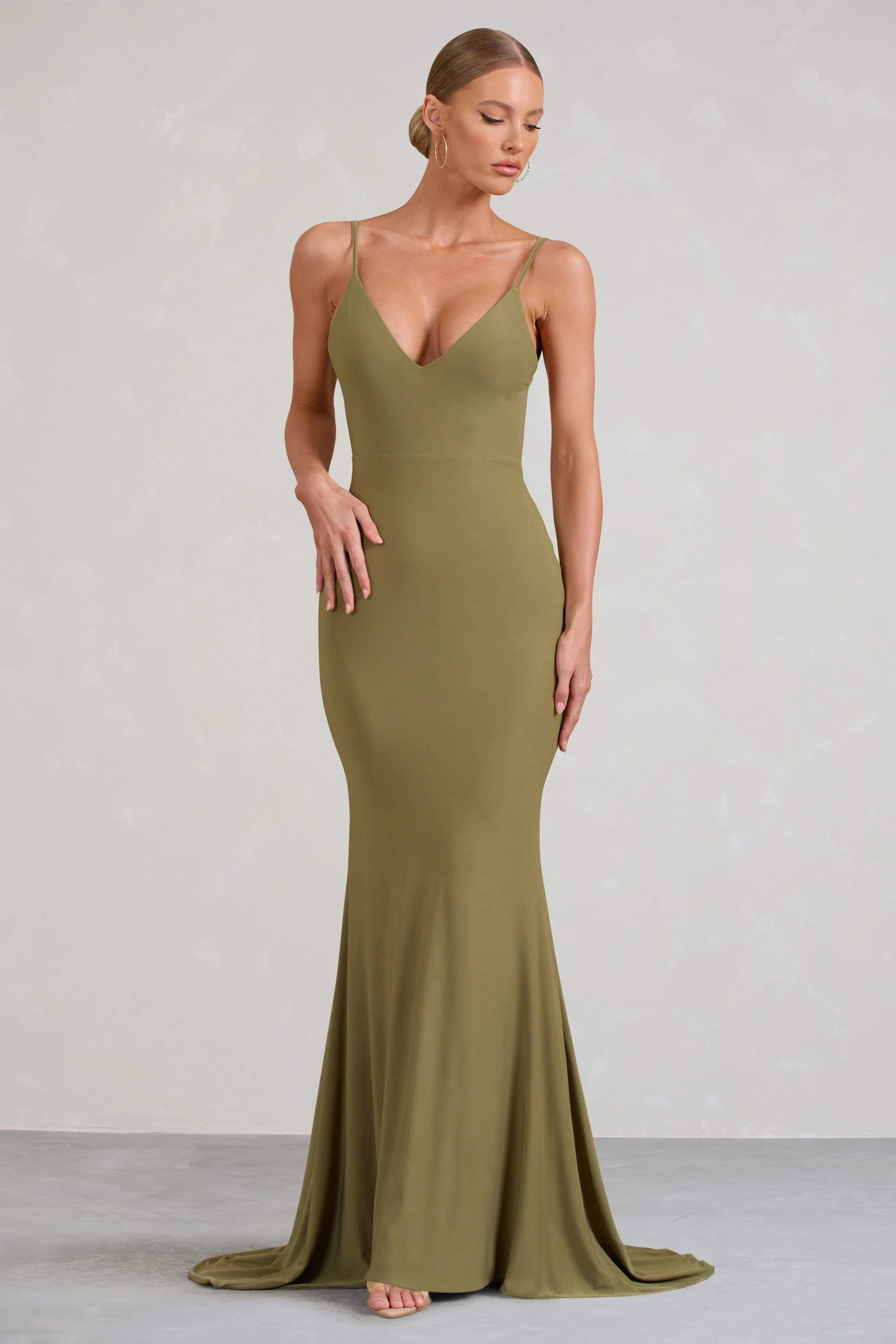 Endless Love | Olive Backless Knot Detail Fishtail Maxi Dress 7 Endless Love | Olive Backless Knot Detail Fishtail Maxi Dress - Image 5