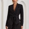 Prized | Black Tailored Blazer Mini Dress With Bow -Dress Shop WB BR CL129391002 PrizedBlackTailoredBlazerDressWithBow1