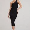 Vineyard | Black Asymmetric Backless Bodycon Midi Dress -Dress Shop WB BR CL129449002 VineyardBlackAsymmetricBacklessBodyconMidiDress1