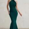 Marion | Green High Neck Maxi Dress With Statement Train 2 Marion | Green High Neck Maxi Dress With Statement Train -Dress Shop WB CC CL128396 MarionBottleGreenHighNeckMaxiDressWithStatementTrain0 9164b17a 76ae 42d4 abdd 7189ae1f54d8