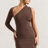 Siren | Chocolate One Shoulder Bodycon Mini Dress -Dress Shop WB CC CL129344067 Siren ChocolateOneShoulderBodyconMiniDress2