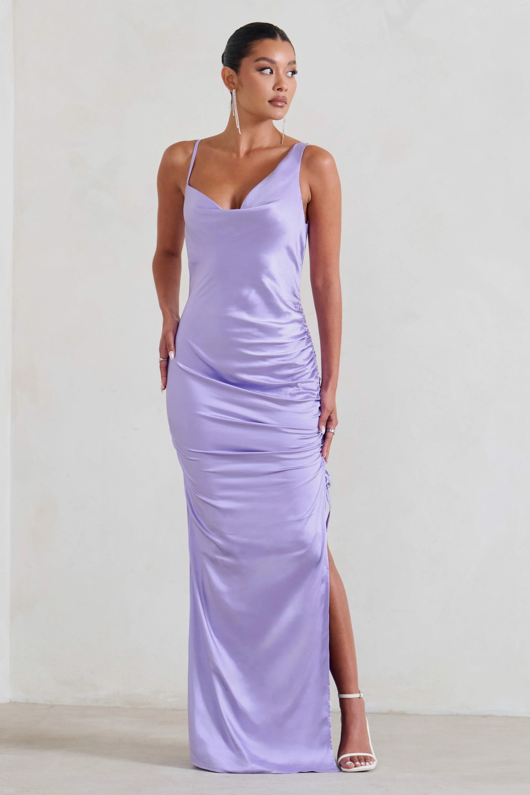 Belonging | Lilac Ruched Cowl Maxi Dress 7 Belonging | Lilac Ruched Cowl Maxi Dress - Image 5