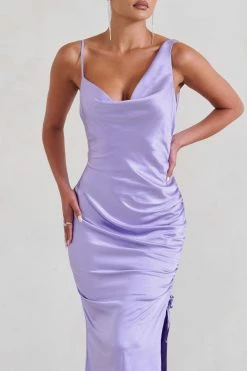 Belonging | Lilac Ruched Cowl Maxi Dress 10 Belonging | Lilac Ruched Cowl Maxi Dress -Dress Shop WB CC HR CL126539 Belonging LilacRuchedCowlMaxiDress5