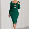 Going Places | Bottle Green Double Twist Front Long Sleeve Midi Dress 1 Going Places | Bottle Green Double Twist Front Long Sleeve Midi Dress -Dress Shop WB CC HR CL126673047 GoingPlacesBottleGreenDoubleTwistFrontLongSleeveMidiDress3