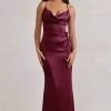 Lifetime | Burgundy Satin Cowl Neck Maxi Dress With Cross Back Detail 1 Lifetime | Burgundy Satin Cowl Neck Maxi Dress With Cross Back Detail -Dress Shop WB CC HR CL127192 LifetimeBurgundySatinCowlNeckMaxiDressWithCrossBackDetail2 9f8111a0 e91d 4ea0 8021 187d202d7bb9