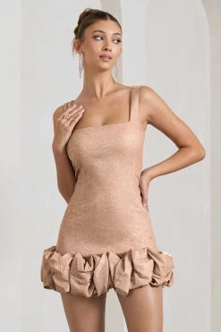 Lucy | Blush Glitter Strappy Micro Mini Dress With Ruffle Trim -Dress Shop WB CC HR CL128959081 LucyBlushStrappyMiniDressWithRuffleTrim1 e78a7cc5 abb2 4f4a 9612 a343d1cab7d2