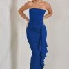 Fleur | Royal Blue Bandeau Ruffle Maxi Dress 1 Fleur | Royal Blue Bandeau Ruffle Maxi Dress -Dress Shop WB CC HR CL129323 FleurRoyalBlueBandeauRuffleMaxiDress3