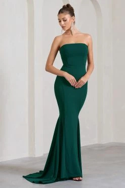 Impress Me | Bottle Green Strapless Bandeau Fishtail Maxi Dress 11 Impress Me | Bottle Green Strapless Bandeau Fishtail Maxi Dress -Dress Shop WB CC HR CL130022047 ImpressMeBottleGreenStraplessBandeauFishtailMaxiDress1