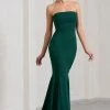 Impress Me | Bottle Green Strapless Bandeau Fishtail Maxi Dress -Dress Shop WB CC HR CL130022047 ImpressMeBottleGreenStraplessBandeauFishtailMaxiDress2