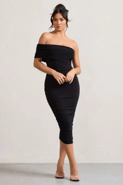 Remember Me | Black One Shoulder Midi Dress -Dress Shop WB CL124581002 RememberMe BlackOneShoulderMidiDress1 2374fddc 90ce 4aa1 8d8d 9e03429e04f0