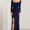 My Pleasure | Navy Square Neck Ruched Maxi Dress -Dress Shop WB CL127114015 MyPleasureNavySquareNeckRuchedMaxiDress3