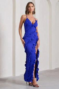 Run The World | Royal Blue Sweetheart Neckline Ruffle Maxi Dress -Dress Shop WB CL127687104 RunTheWorldRoyalBlueSweetheartNecklineRuffleMaxiDress10