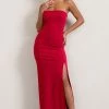 Belle Of The Ball | Red Bandeau Maxi Dress With Split Hem 1 Belle Of The Ball | Red Bandeau Maxi Dress With Split Hem -Dress Shop WB CL127995004 BelleofTheBallredBandeauMaxiDressWithSplitHem9