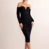 Jamila | Black Sculpted Neck Corset Detail Ruched Midi Dress 1 Jamila | Black Sculpted Neck Corset Detail Ruched Midi Dress -Dress Shop WB CL128031 JamilaBlackSculptedNeckCorsetDetailRuchedMidiDress7