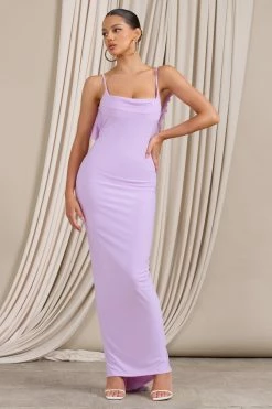 Flute | Lilac Bodycon Maxi Dress With Ruched Ruffled Back 11 Flute | Lilac Bodycon Maxi Dress With Ruched Ruffled Back -Dress Shop WB CL128443098 FluteLilacBodyconMaxiDressWithRuchedRuffledBack1
