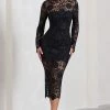 Scandal | Black Lace Long-Sleeved Midi Dress -Dress Shop WB CL128699002 ScandalBlackLaceLong SleevedMidiDress1 96eb0fa1 cee8 403d 9992 7bca8adb0af0