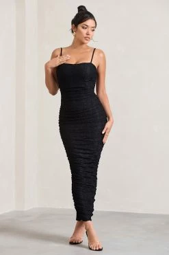 Ellis | Black Lace Strappy Bodycon Maxi Dress 10 Ellis | Black Lace Strappy Bodycon Maxi Dress -Dress Shop WB CL128708002 EllisBlackLaceStrappyBodyconMaxiDress1