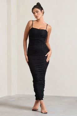 Ellis | Black Lace Strappy Bodycon Maxi Dress 11 Ellis | Black Lace Strappy Bodycon Maxi Dress -Dress Shop WB CL128708002 EllisBlackLaceStrappyBodyconMaxiDress3
