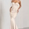 Custom | Champagne Satin Sweetheart Corset Fishtail Maxi Dress -Dress Shop WB CL128719059 CustomChampagneSatinSweetheartCorsetFishtailMaxiDress0