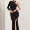 Toya | Black Asymmetric Split Maxi Dress 1 Toya | Black Asymmetric Split Maxi Dress -Dress Shop WB CL128816002 ToyaBlackAsymmetricSplitMaxiDress4