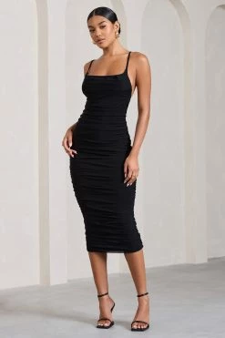 Bree | Black Ruched Mesh Strappy Bodycon Midi Dress 10 Bree | Black Ruched Mesh Strappy Bodycon Midi Dress -Dress Shop WB CL128821002 Bree BlackRuchedMeshStrappyBodyconMidiDress0 a9c323fb 5389 4d87 bca9 b1d3029a08b3