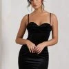Starstruck | Black Velvet Strappy Corset Mini Dress -Dress Shop WB CL128854002 StarstruckBlackVelvetStrappyCorsetMiniDress0