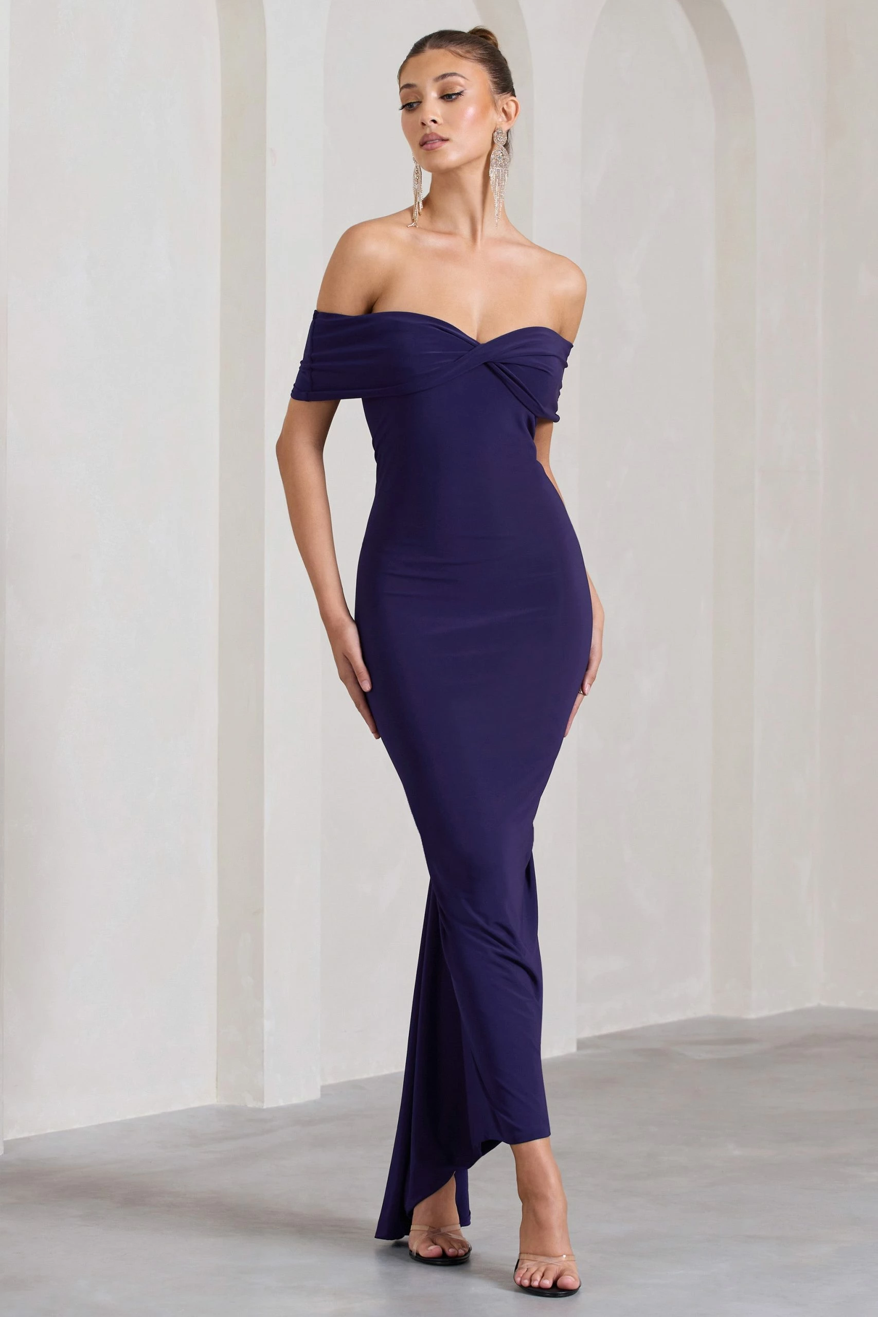 Vivienne | Blackberry Bardot Open-Back Maxi Dress 7 Vivienne | Blackberry Bardot Open-Back Maxi Dress - Image 5