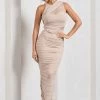 Born With It | Champagne Sleeveless High-Neck Draped Maxi Dress With Mesh Inserts -Dress Shop WB CL128873059 BornWithItChampagneSleevelessHigh NeckDrapedMaxiDressWithMeshInserts0 c0748a9f 7b85 48c8 a2f3 b824483dfdf8