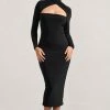 High Hopes | Black Halter-Neck Long-Sleeved Bodycon Midi Dress 1 High Hopes | Black Halter-Neck Long-Sleeved Bodycon Midi Dress -Dress Shop WB CL128893002 HighHopesBlackHalter NeckLong SleevedBodyconMidiDress0