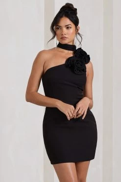 The Party | Black Mini Dress With Ruffled Choker -Dress Shop WB CL128956002 ThePartyBlackMiniDressWithRuffledChoker3