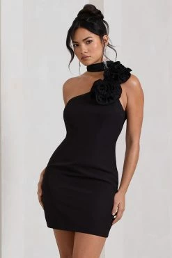 The Party | Black Mini Dress With Ruffled Choker -Dress Shop WB CL128956002 ThePartyBlackMiniDressWithRuffledChoker4