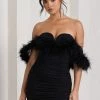 Confetti | Black Sweetheart Mini Dress With Chiffon Feather Sleeves 1 Confetti | Black Sweetheart Mini Dress With Chiffon Feather Sleeves -Dress Shop WB CL128961002 ConfettiBlackSweetheartMiniDressWithChiffonFeatherSleeves0