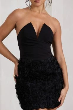 Maya | Black Floral Mesh Strapless Mini Dress 9 Maya | Black Floral Mesh Strapless Mini Dress -Dress Shop WB CL128964002 MayaBlackFloralMeshStraplessMiniDress6