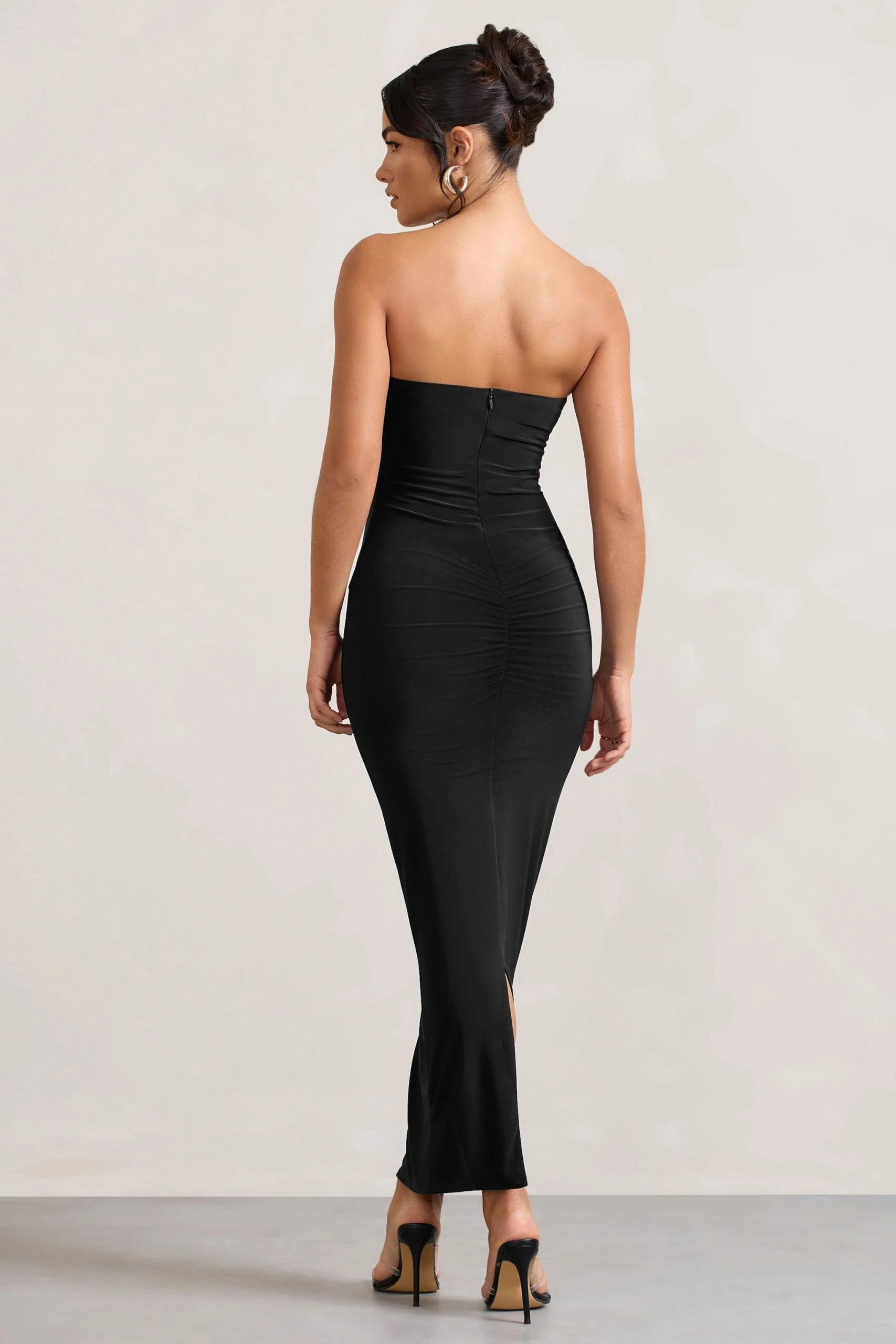 Evita | Black Sweetheart Twist Detail Maxi Dress 4 Evita | Black Sweetheart Twist Detail Maxi Dress - Image 2
