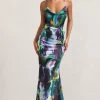 Lifetime | Watercolour Print Satin Cowl Neck Maxi Dress With Cross Back Detail -Dress Shop WB CL128986152 LifetimeWatercolourPrintSatinCowlNeckMaxiDressWithCrossBackDetail2 1da78ab1 0ab2 4b62 94d2 05f78f5d6a36