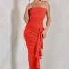 Fleur | Coral Bandeau Ruffle Maxi Dress -Dress Shop WB CL129323 FleurCoralBandeauRuffleMaxiDress1 0a788008 0545 4781 852a 05ad175a903d