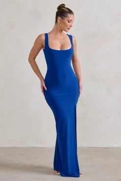 Madeline | Cobalt Blue Sleeveless Thigh Split Maxi Dress 10 Madeline | Cobalt Blue Sleeveless Thigh Split Maxi Dress -Dress Shop WB CL129338 Madeline CobaltBlueSleevelessThighSplitMaxiDress1