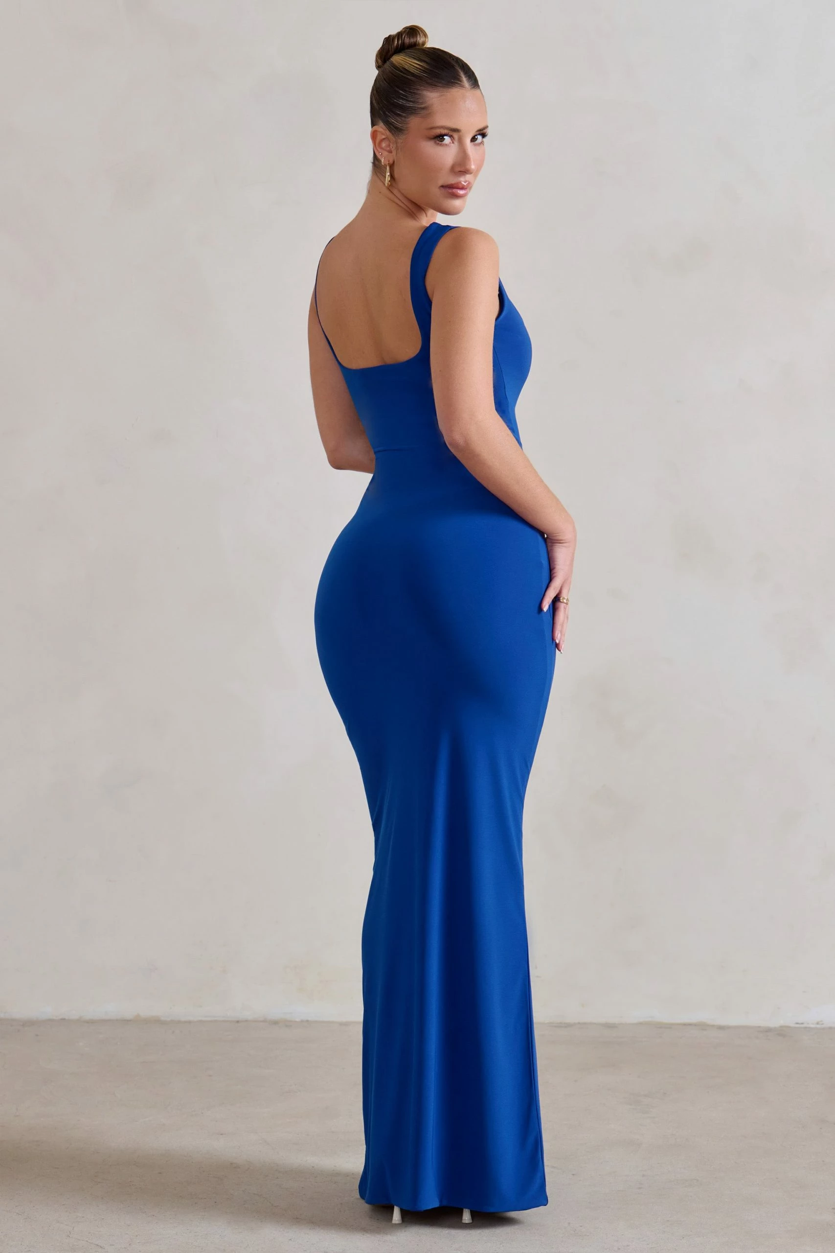 Madeline | Cobalt Blue Sleeveless Thigh Split Maxi Dress 4 Madeline | Cobalt Blue Sleeveless Thigh Split Maxi Dress - Image 2