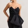 Winner | Black Bandeau Mini Dress With Oversized Bow