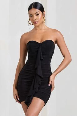 Treasure | Black Strapless Sweetheart Mini Dress With Ruffle -Dress Shop WB CL129669002 TreasureBlackStraplessSweetheartMiniDressWithRuffle1 74b0b729 e1eb 4d5c a77a 1382d43dc710