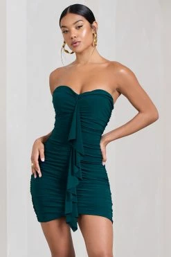 Treasure | Petrol Blue Strapless Sweetheart Mini Dress With Ruffle -Dress Shop WB CL129669107 TreasurePetrolBlueStraplessSweetheartMiniDressWithRuffle0 e4c331cd 851e 4916 988d c270a78d2045