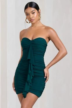 Treasure | Petrol Blue Strapless Sweetheart Mini Dress With Ruffle -Dress Shop WB CL129669107 TreasurePetrolBlueStraplessSweetheartMiniDressWithRuffle3 3bdf1593 542e 433a 895a 10bdf3f5efc1